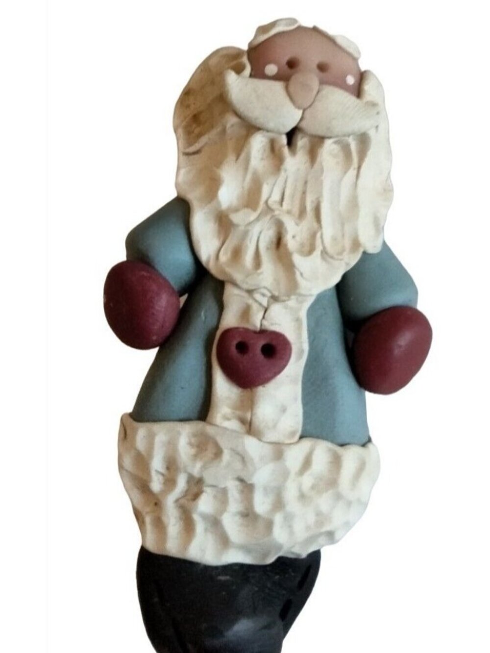 Patriotic Santa Pin Christmas Handcrafted Red White Blue